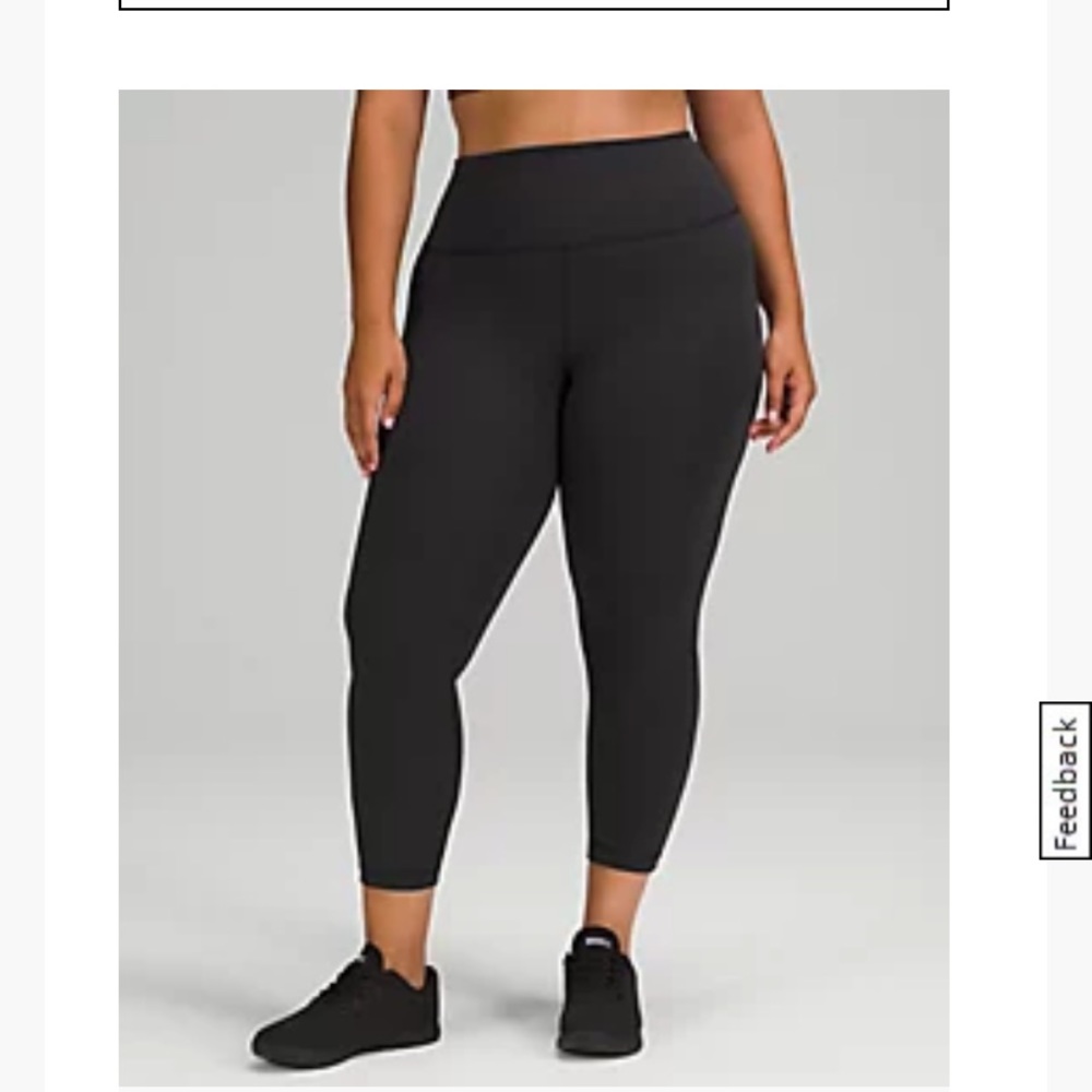Lululemon Wunder Train High Rise Crop 23 inch Black
